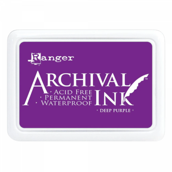 Archival Deep Purple Ink Pad for crafting and stamping – waterproof, acid-free purple ink pad for sharp impressions on matte and glossy paper in the UK