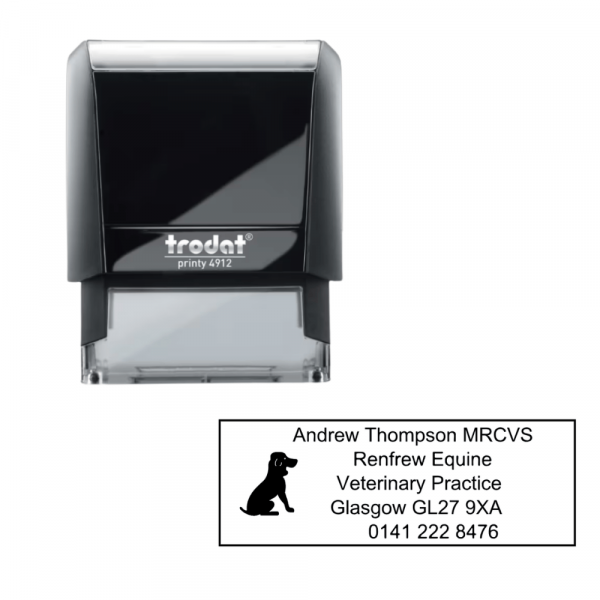 Personalised Veterinary Stamp – MRCVS Name &amp; Address | 5 Lines | Trodat 4912