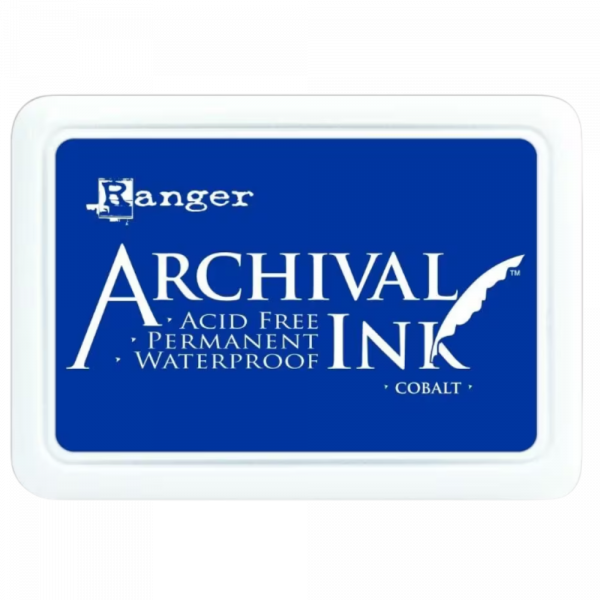 Archival Cobalt Ink Pad for crafting and stamping – waterproof, acid-free cobalt blue ink pad for crisp impressions on matte and glossy paper in the UK