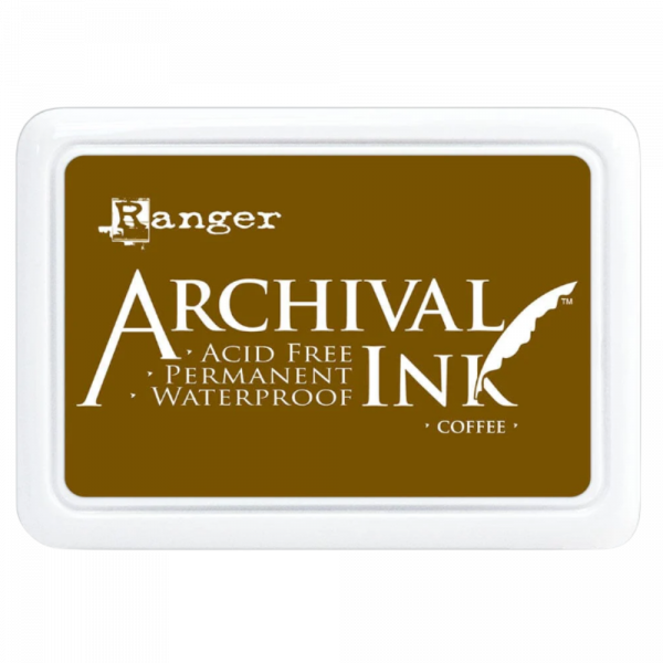 Archival Coffee Ink Pad – waterproof, acid-free coffee brown stamping ink pad for crisp, lasting impressions on matte and glossy paper in the UK