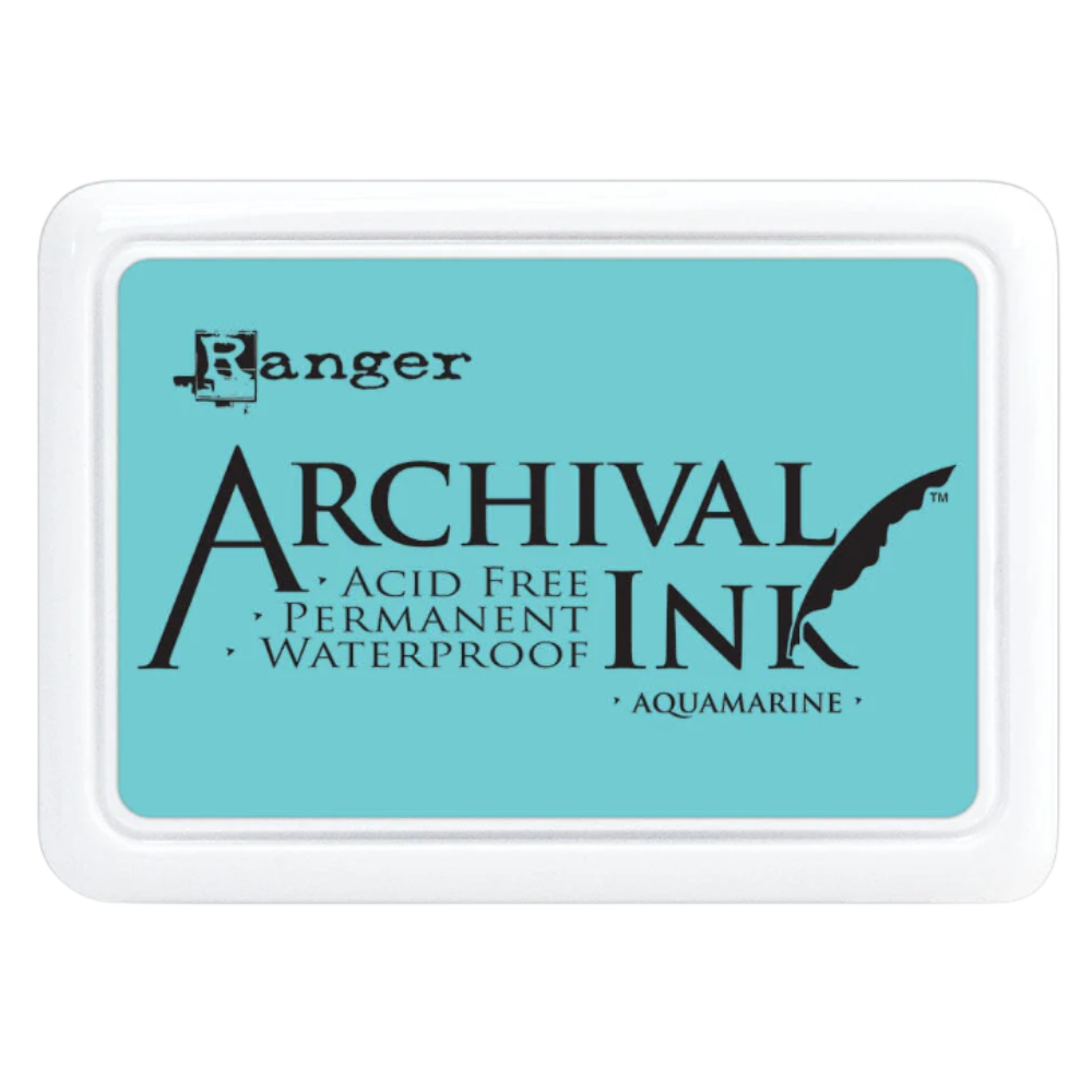 Archival Aquamarine Ink Pad 76 x 47 mm | Waterproof Stamping Ink UK