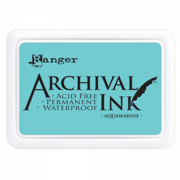 Archival Aquamarine Ink Pad – waterproof, acid-free aquamarine stamping ink pad for crisp, lasting impressions on matte and glossy paper in the UK