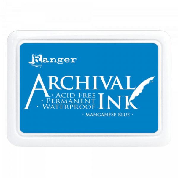 Archival Manganese Blue Ink Pad for card making, journaling and craft stamping – waterproof, acid-free blue ink ideal for creative projects on matte or glossy paper in the UK