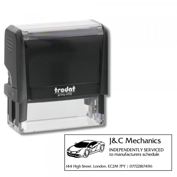 Personalised Self-Inking Garage Service Stamp for Mechanics and MOT Centres